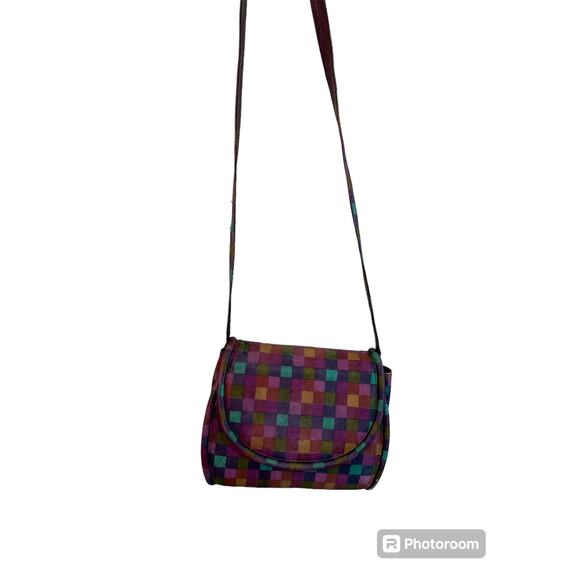 VINTAGE Stuart Weitzman PATCHWORK LEATHER CROSSBODY BAG - Picture 1 of 6